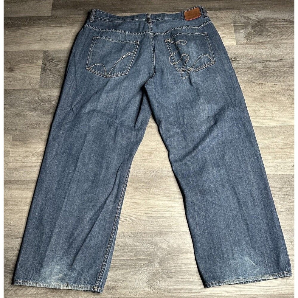 Vtg Ecko Unltd Baggy Jeans Size 42x29 Blue Denim Wide Leg Y2K Streetwear